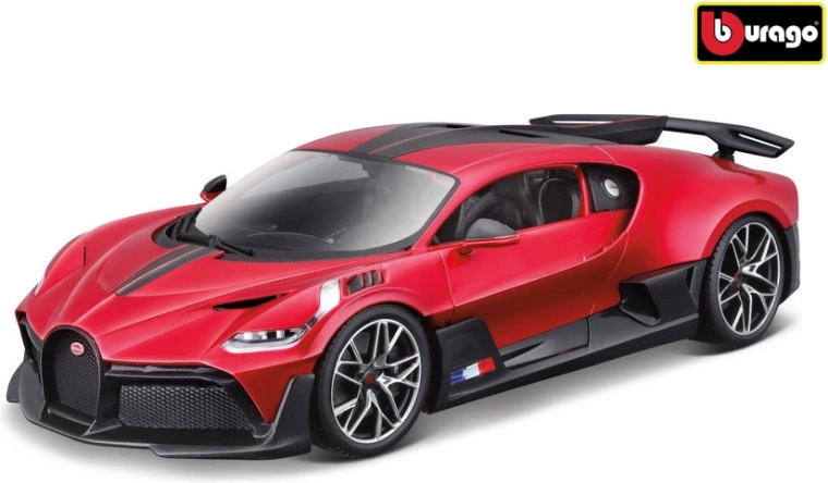 Model auta Bugatti Divo v měřítku 1:18, metalická červená