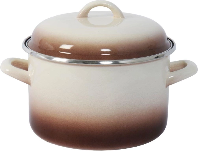 Hrnec s poklicí 22 cm, 5 l Capuccino smaltovaný
