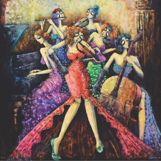 Anatolian čtvercové puzzle Ženský orchestr 1024 dílků