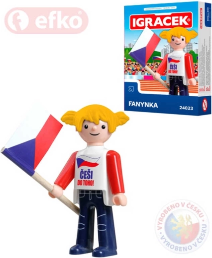 Igráček fanynka hokejová figurka 7,5 cm v krabičce