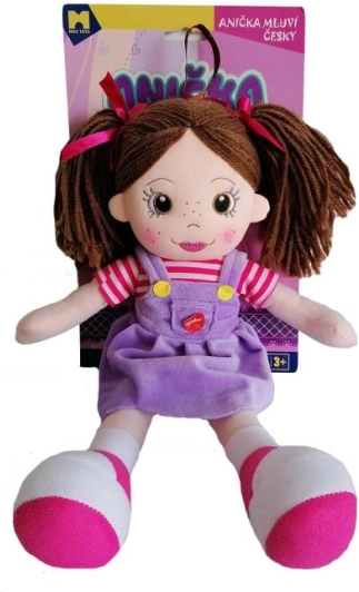 Látková panenka Anička s básničkami a písničkami