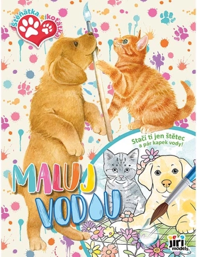 Maluj vodou A4 – štěňátka a koťátka