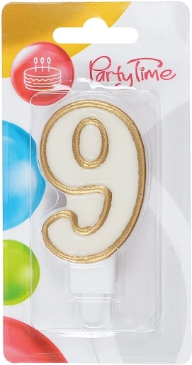 Zlatá narozeninová svíčka číslo 9