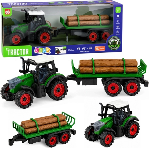 Dětský farmářský traktor s přívěsem na dřevo na setrvačník 35 cm