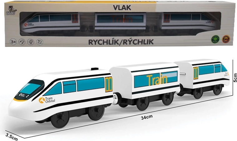 BABU rychlík s vagóny na baterie