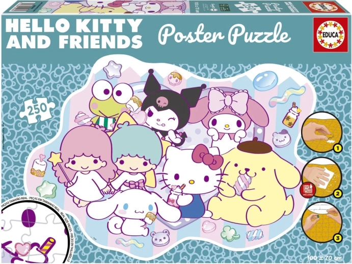 Educa plakátové puzzle Hello Kitty a přátelé 250 dílků