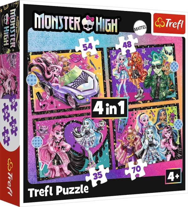 Puzzle 4v1 MONSTER HIGH Elektrizující den