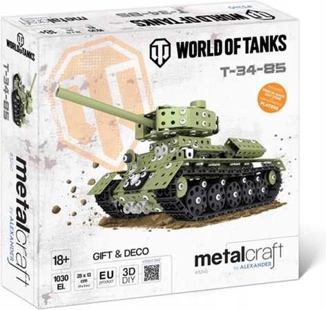 Metalcraft World of Tanks kovový model tanku T-34-85