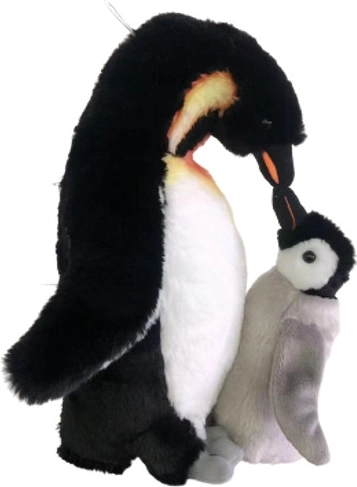 Plyšový pingvin s mládětem 28 cm