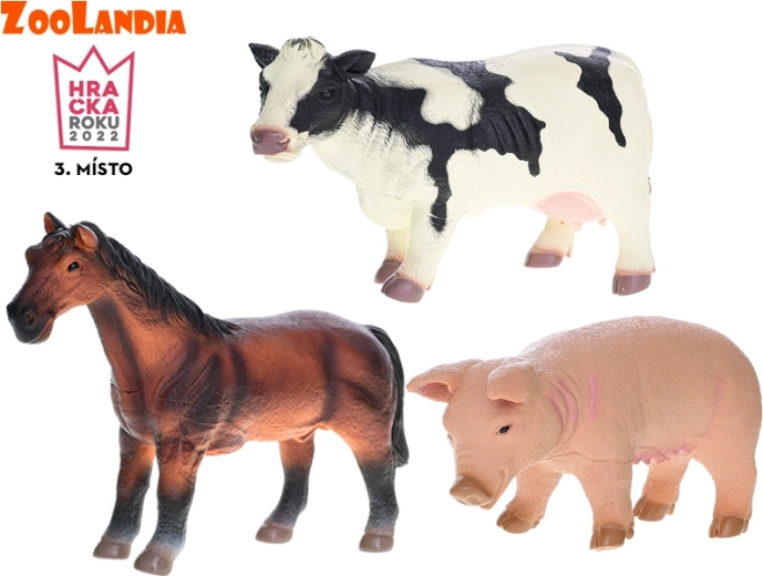 Zoolandia sada figurek z farmy 23–26 cm, 3 ks