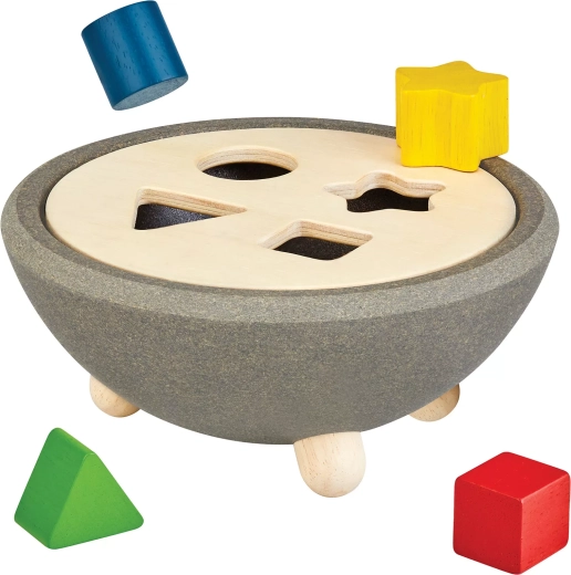 PlanToys dřevěná vkládačka – třídění tvarů (pokročilé tvary)