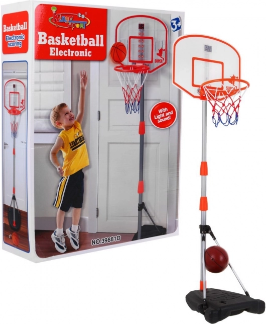 Basketbalový koš s elektronickým počítadlem bodů, nastavitelný do 170 cm