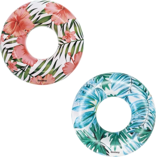 Bestway nafukovací plavací kruh s tropickým vzorem 119 cm