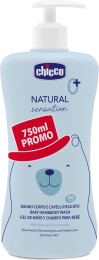 Chicco šampon na vlasy a tělo Natural Sensation s aloe a heřmánkem 750 ml