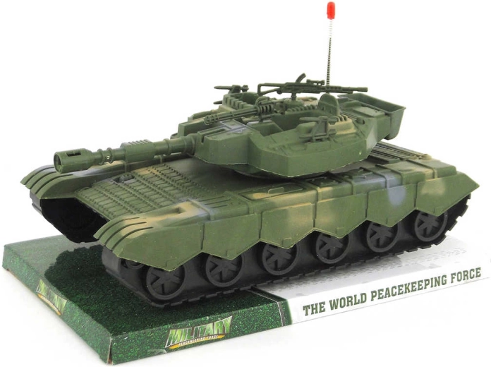 Plastový vojenský tank na setrvačník 32 cm - 1 kus