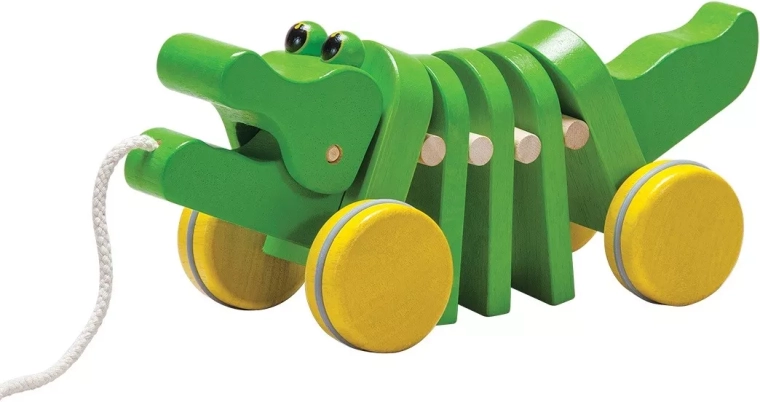 Tančící krokodýl PlanToys – dřevěná tahací hračka