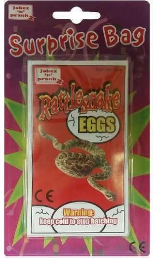 Pytlík s překvapením – vejce chřestýše pro děti