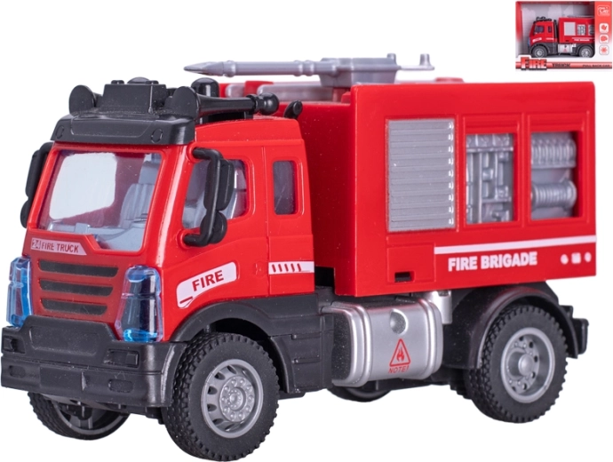 Hasičské auto s vodním dělem 12 cm, natahovací zpětný chod