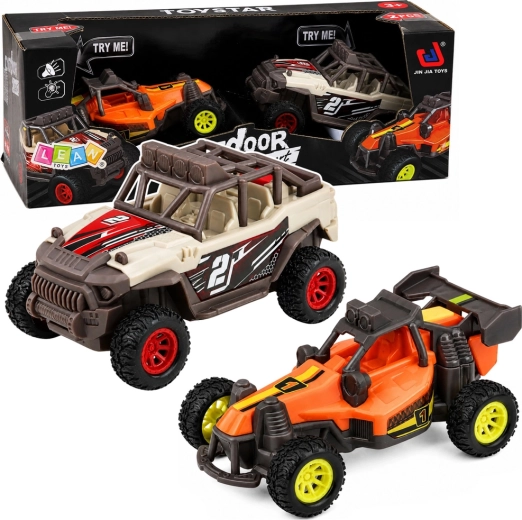 Sada 2 terénních aut buggy se světly a zvuky 14 cm