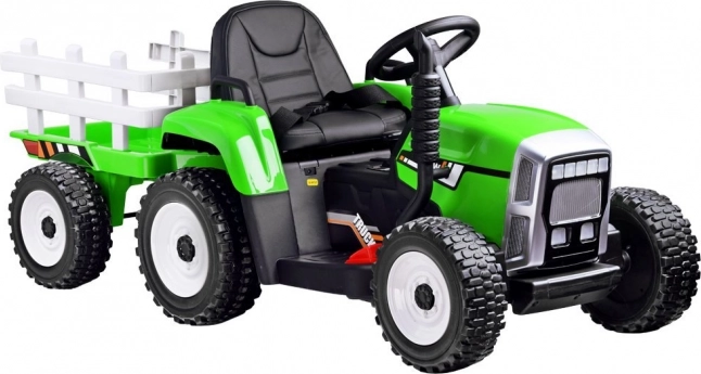Elektrický traktor s přívěsem a dálkovým ovládáním pro děti – Zelená