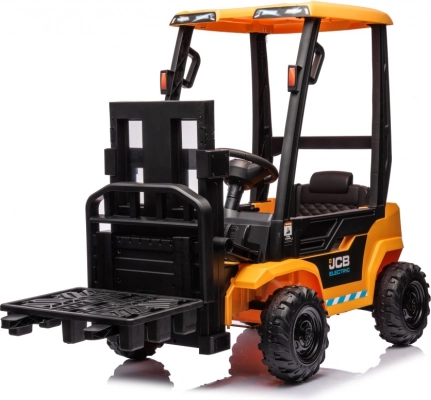 Dětský elektrický vysokozdvižný vozík JCB – žlutý