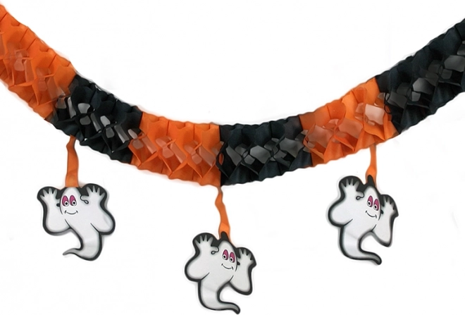 Halloweenská papírová girlanda s duchy 3 m