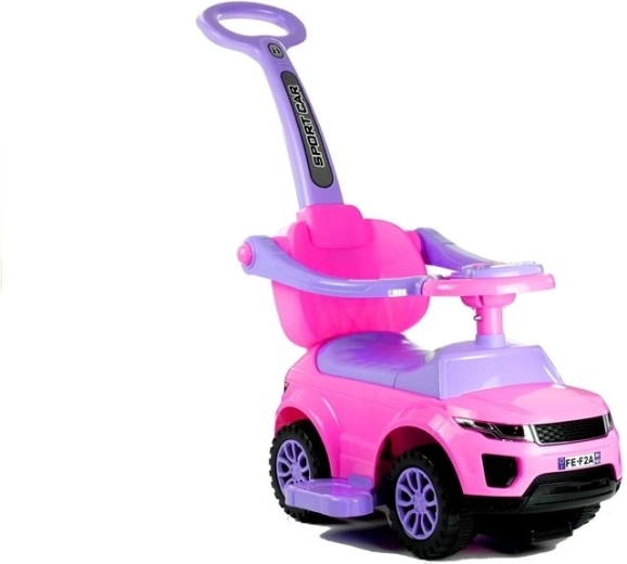 Dětské odrážedlo s vodicí tyčí Sport car růžové