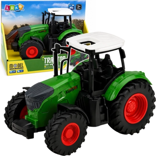 Zemědělský traktor 1:24 s gumovými koly zeleno-bílý