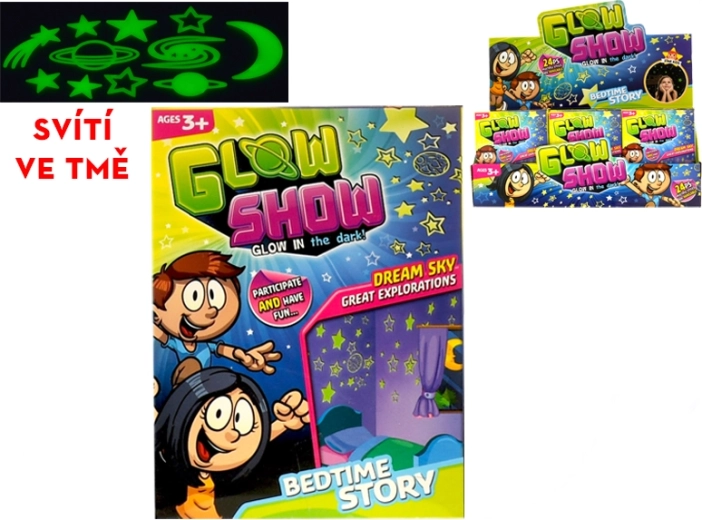 Svítící hvězdičky na zeď a strop – sada 15 ks