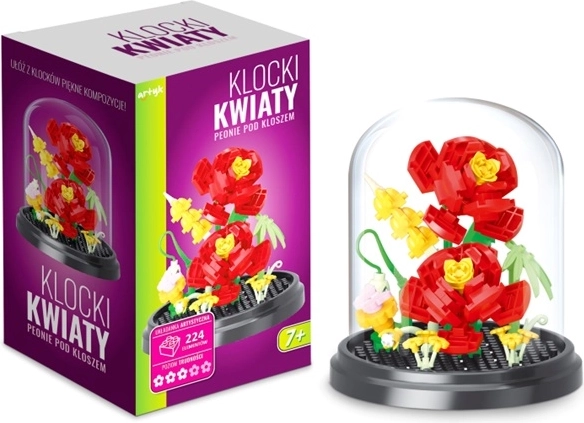 Stavebnice květin – pivoňky pod kloboukem (224 dílků)