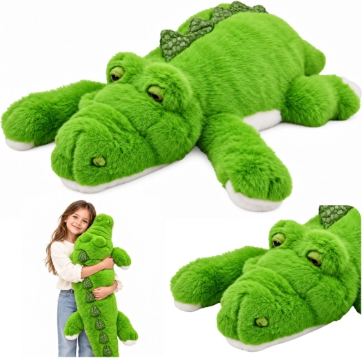 Velký plyšový krokodýl se zatíženými tlapkami zelený 120 cm