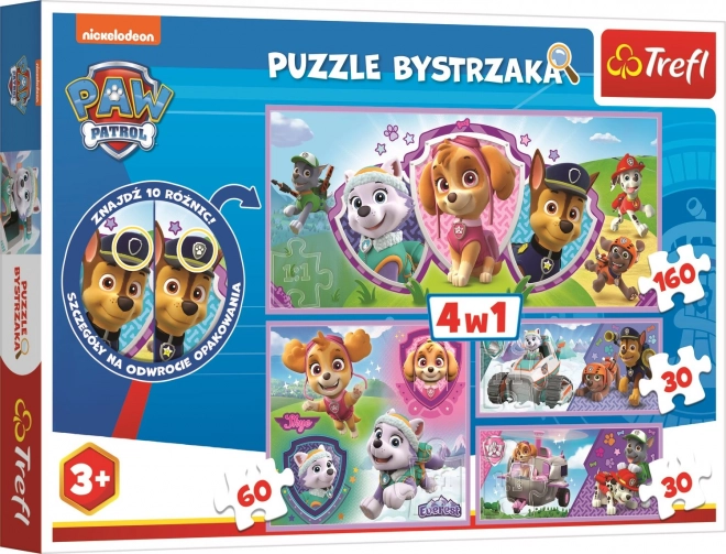 Puzzle s hledáním rozdílů Tlapková patrola od Trefl 4v1
