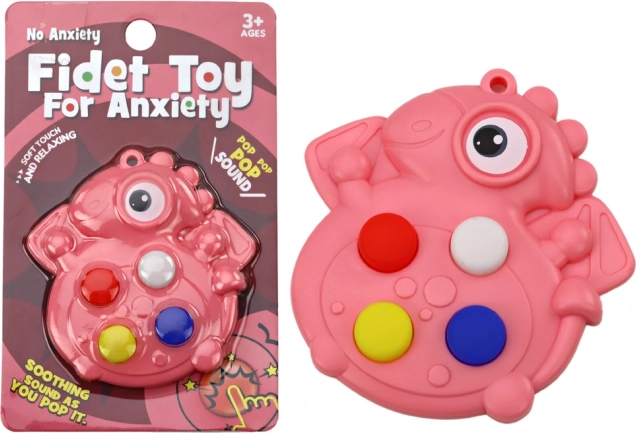 Růžový dinosaurus Pop It antistresová hračka