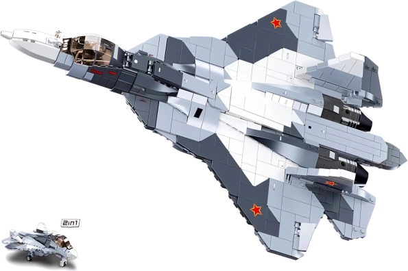 Sluban Model Bricks proudový stíhací letoun SU-57 2 v 1 stavebnice
