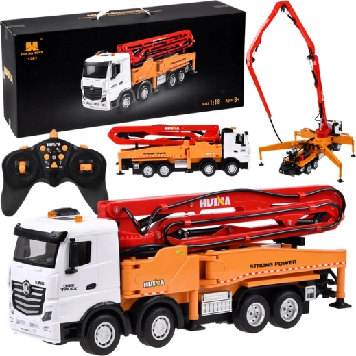 Rc nákladní auto s pumpou na beton Huina 1381 1:18 se světly a zvuky