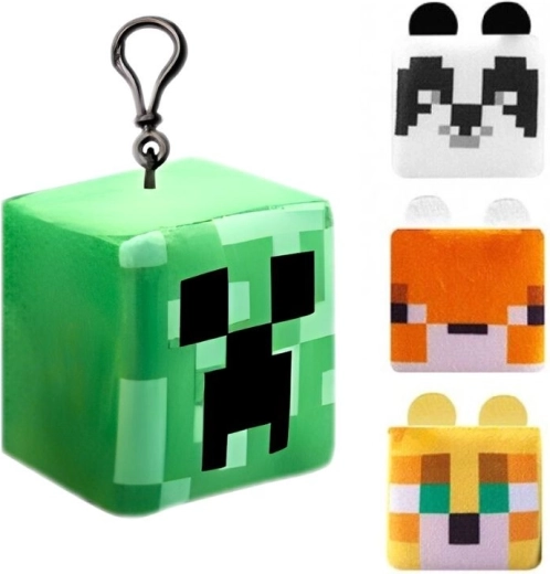 Minecraft plyšová kostka – přívěsek s klipem