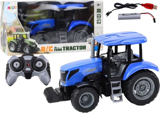 RC traktor 2.4G s dálkovým ovládáním a zvuky – modrý