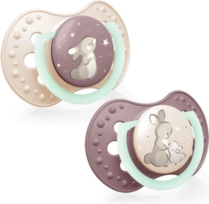 Silikonové dynamické šidítko LOVI Night & Day, 18m+, 2 ks