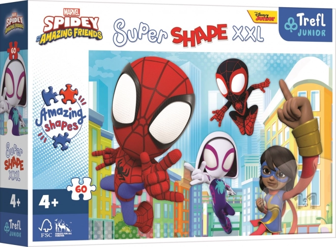 Puzzle 60 dílků XXL Super Shape – SPIDEY A JEHO ÚŽASNÍ PŘÁTELÉ