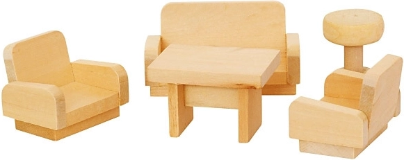 MaDe dřevěný nábytek pro panenky – obývací pokoj