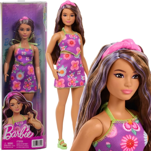 Panenka Barbie Fashionistas v květovaných šatech