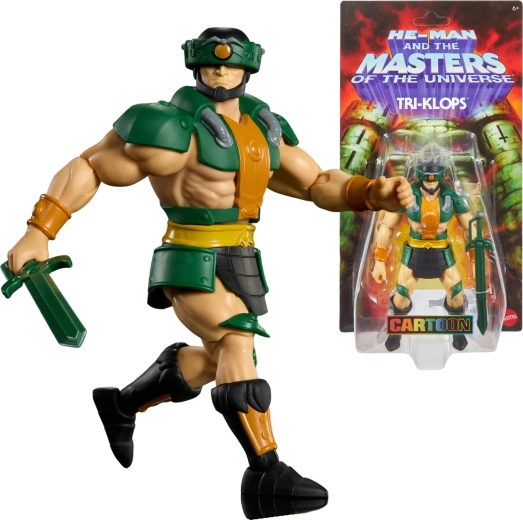 Masters of the Universe Origins figurka Tri‑Klops s helmou a mečem