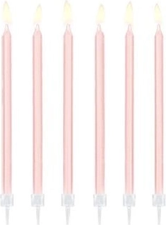 Narozeninové svíčky hladké světle růžové 14 cm (12 ks)