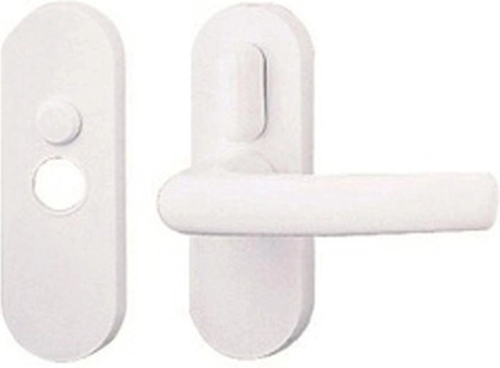 Dveřní klika Klasik mezipokojová s páčkou, bílá, plast