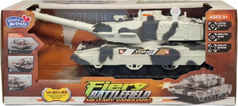Vojenský tank se světlem a zvukem