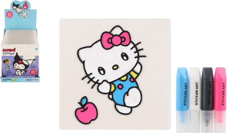 Okenní samolepky a omalovánky s barvami Hello Kitty a Kuromi - 1 kus