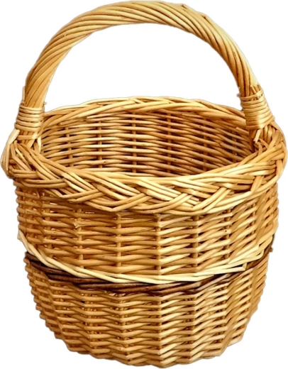 Proutěný košík na houby lakovaný 20 × 28 cm