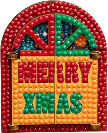 2Kids Toys diamantové malování magnetka okno merry christmas - 1 kus