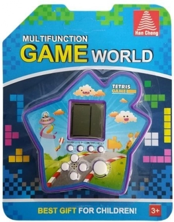 Elektronická kapesní hra Tetris hvězda fialová