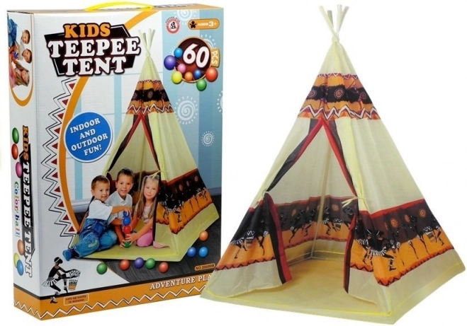 Dětské indiánské tipi s míčky 155 cm